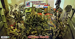 Transformers vs G.I. Joe: Divided Front #1, triple gatefold cover - click to see a larger scan